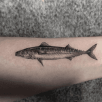 Super mini fish. #tattooartist #owndesign #blackandgrey #linework #dark #realism #geometric #smalltattoo #detail #dotwork #fish 