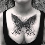 Tattoo by Dareksays #Dareksays #coolesttattoos #cooltattoo #favoritetattoo #besttattoo #illustrative #butterfly #sketch #animal #insect #wings #chesttattoo #chest
