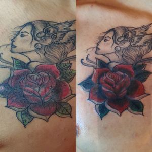 Rose colors renewed.  Cover up work.Duration: 1 hours