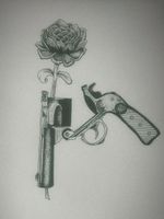 Gun and flower #blackwork #BlackworkTattoos #blackworktattoo #flower 