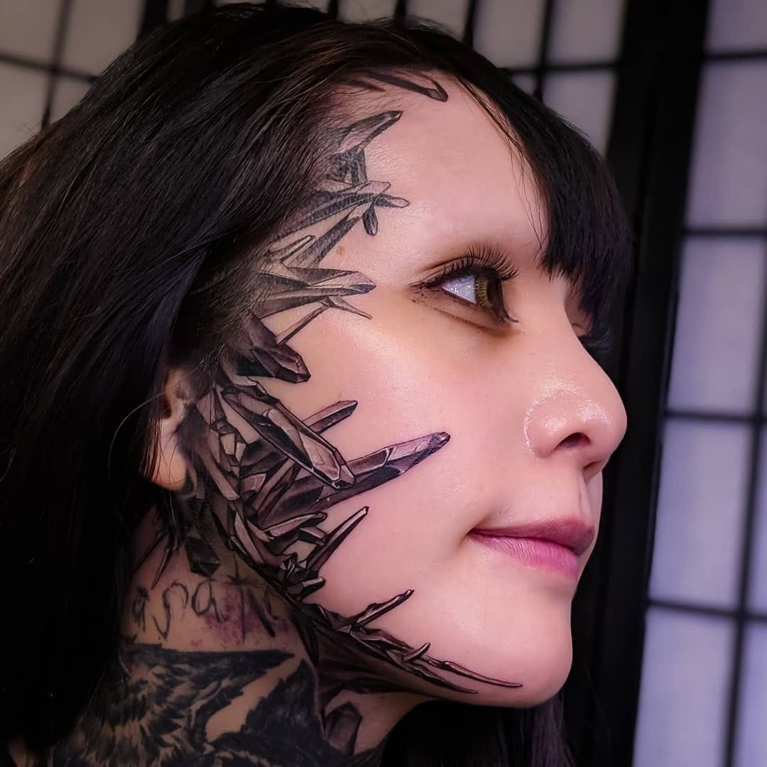 Girl face tattoo by Michal Ledwig  Post 24624