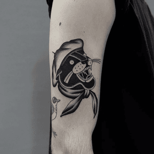Panther #panther #Black #adayneco #french #traditional #traditionaltattoo 