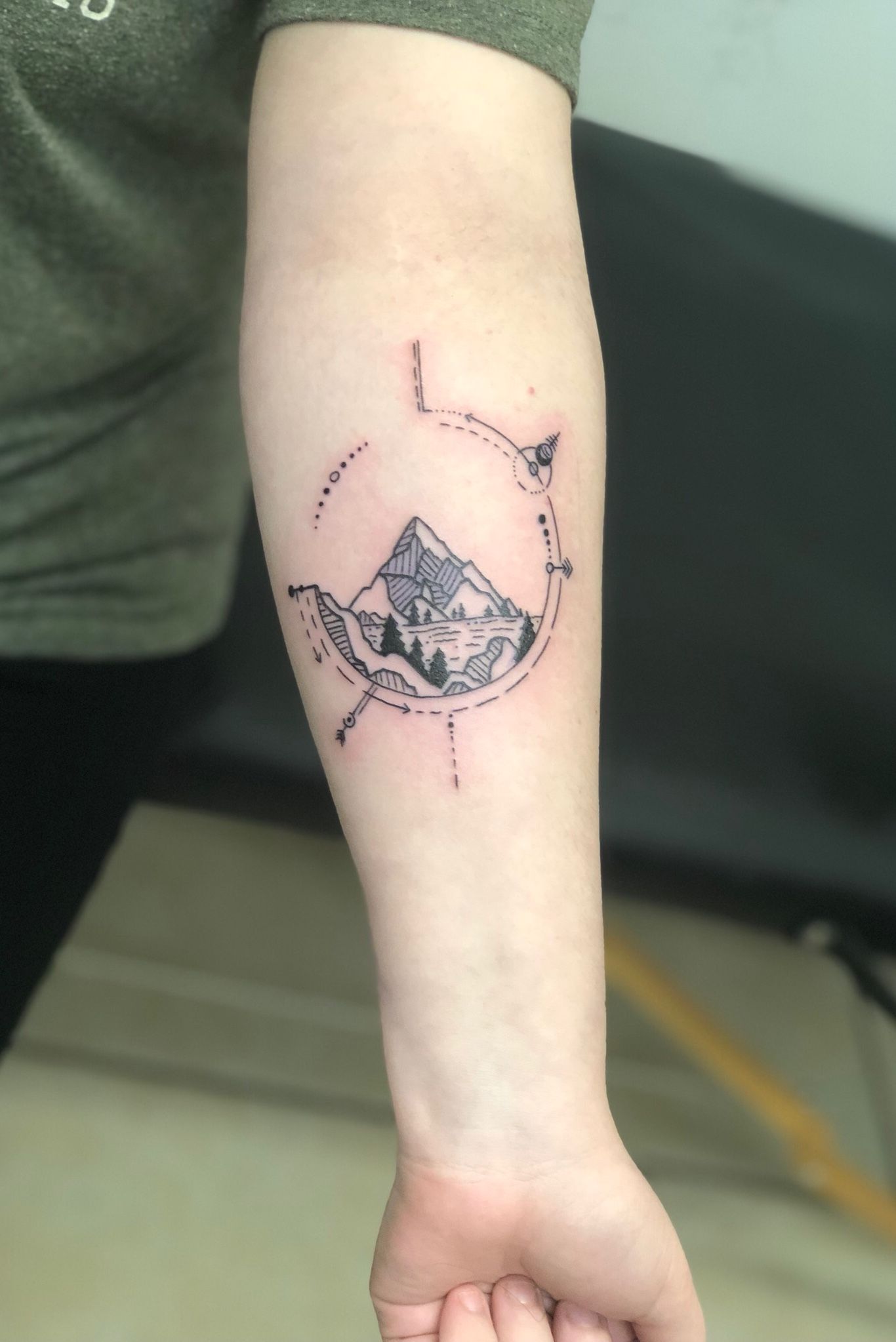 Tattoo uploaded by Denis Verba • Tbt to Bali work days #art #tatted  #fineline #geometric #palm #minimalist • Tattoodo