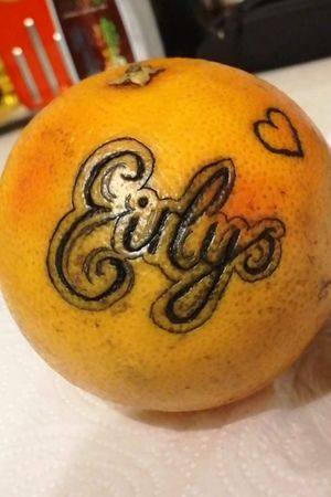 Eirlys Font practice on grapefruit 