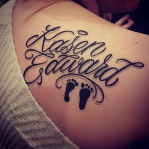 #lettering #scripttattoo #tattoosbyKennieD #drawnontattoo 