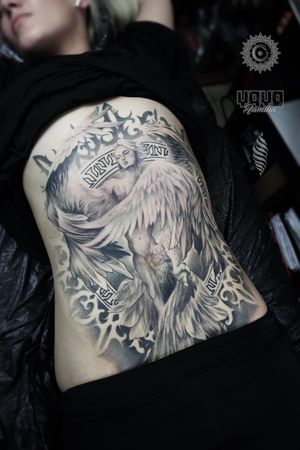Harpy for Joanne. Thanks girl for that project! I really love it #Harpies #HarpyTattoo #harpy #torsocover #torsotattoo #bellytattoo #wandal #inkedup #londontattoo #londontattooist #blacktattoos #blackandgraytattoos #blackandgrey #tattoostyle #tattooart #inkedgirls 