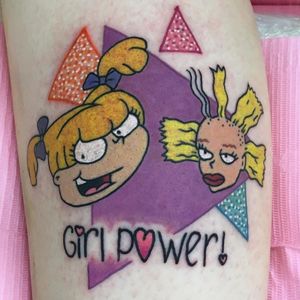 Tattoo by Little Rach #LittleRach #Nickelodeontattoos #nickelodeon #nicktattoos #cartoontattoos #newschool #90scartoon #90s #color #cartoon #girlpower #cynthia #angelica #rugrats