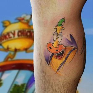 Tattoo by Cesar Castillo Marquez #CesarCastilloMarquez #Nickelodeontattoos #nickelodeon #nicktattoos #cartoontattoos #newschool #90scartoon #90s #color #cartoon #rockosmodernlife #heffer