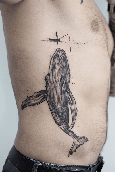 Hardest-Easiest #tattooartist #fineline #graphic #illustrative #whale #ink 