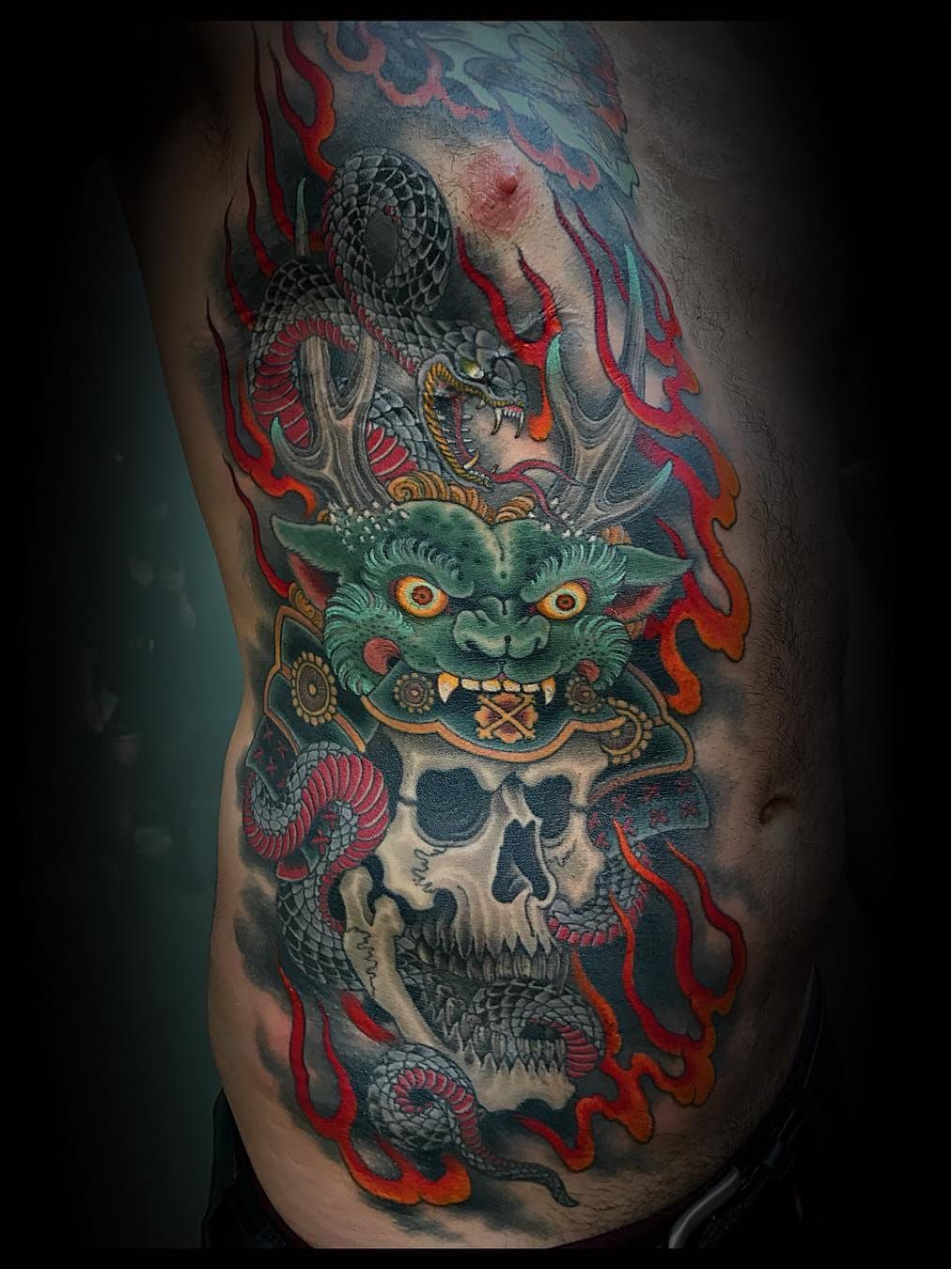 Unify Tattoo Company  Tattoos  Religious Demon  Samurai and Oni Backpiece