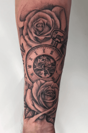 Clock and Roses