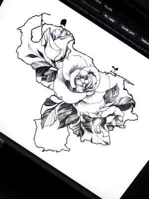 #venezuela #mapadevenezuela #map #rose #roses #blackwork #rosetattoo #design #sketch 