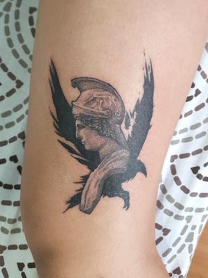 Did this "The Raven" inspired #tattoo on myself. #raven #raventattoo #birdtattoo #bird #athenatattoo #athena #greekgod #blackwork 