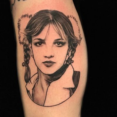 Tattoo by Holly Ellis #HollyEllis #musiciantattoos #musician #portrait #music #blackandgrey #illustrative #traditional #realistic #BritneySpears