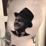 Tattoo by Tim Hendricks #TimHendricks #musiciantattoos #musician #portrait #music #blackandgrey #realism #realistic #FrankSinatra