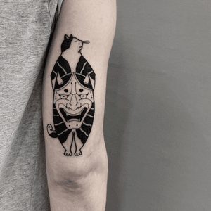 New cat in my collection 😺 #cat #Black #hannya #japanese #traditional #adayneco #traditionaltattoo #japanesetattoo 