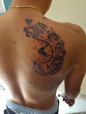 #brokenclocktattoo His FIRST Tattoo...Im proud to have done it.