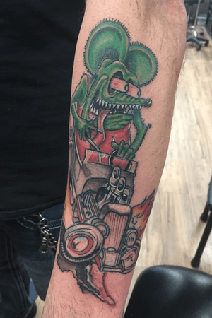 #ratfink completed by sydney! For any scheduling needs please email us! #tattoo #tattoos #tattooartist 