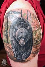 Bear tattoo! Loved getting to do fall colors in the background! 