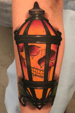 Skull lantern tattoo