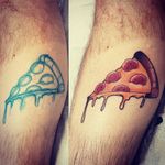 #drawnontattoo #pepperonipizzaslicetattoo #tattoosbyKennieDavis 