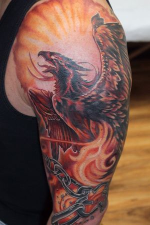 Phoenix progress shot! Stay tuned for the full finished tattoo!