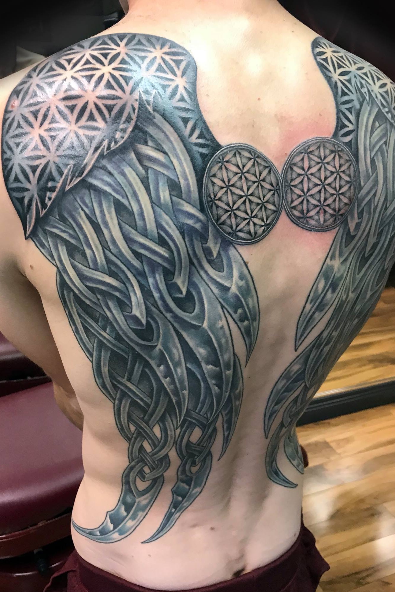 Tattoo uploaded by Sean Ambrose • Love a good challenge! Snuck in some flowers of life as well, super fun project, thanks for looking! • Tattoodo Tattoo uploaded by Sean Ambrose • Love a good challenge! Snuck in some flowers of life as well, super fun project, thanks for looking! • Tattoodo