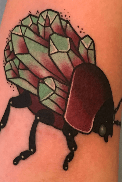 Crystal insect tattoo