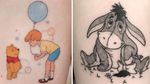 Tattoo on the left by Saegeem and tattoo on the right by Katherine Jarre #KatherineJarre #Saegeem #winniethepoohtattoos #winniethepooh #childrensbooks #cartoon #animated #disney #disneytattoo