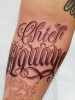 "Chief Aguayo" freehand lettering. No black ink, all color. 
