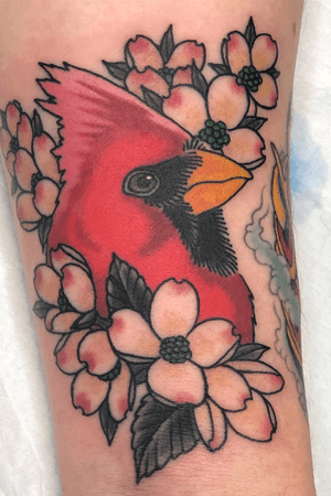 A Cardinal and some Dogwood blossoms to remind Matt of his Virginian roots