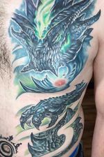 Dragon chest and side piece, check out Instagram @Sean_embers for the full tattoo! Thanks for looking!