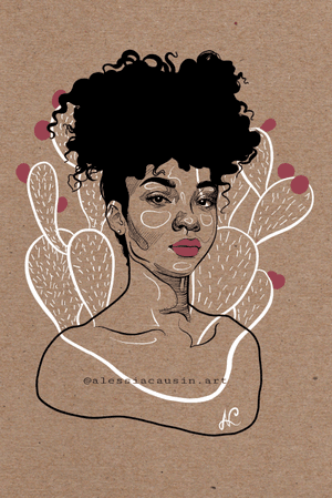 ♟ Digital ♟ black and white ink on brown paper 🍇