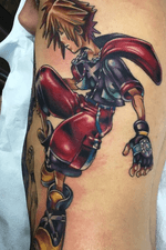 Kingdom Hearts tattoo on the ribs for our apprentice Jaykub. 
