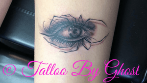Cool spider eye tattoo i got to do!!! Sustomer brought in art work! #dynamicblackink #sobaminirustoliner #sobarustoshader #blackclawtattooneedles #tucsonaz 