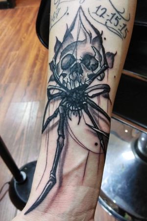 #spider #blackandgray #skull 