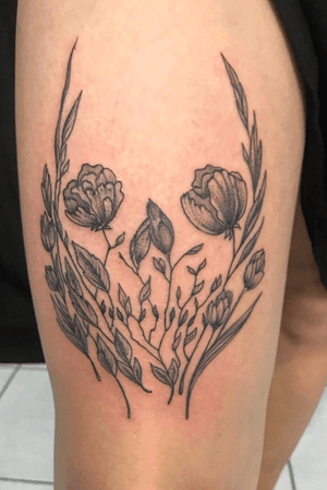 Skull and flowers 