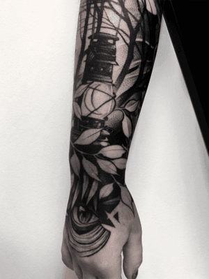 Part of sleeve #art #tattooartist #tattoo #tattoos #graphic #ink #inked #tattooed #tattooer #tattooart #photooftheday #blackwork #illustation #tattoopeople # #tattoolife #night #moon