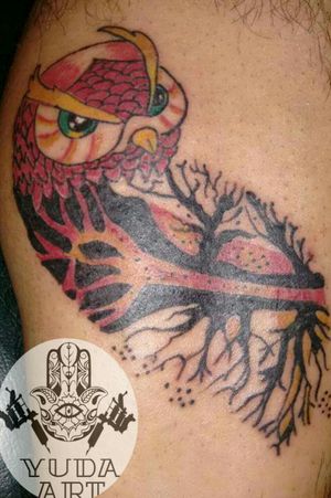 Tattoo BúhoEstilo New School#yudaart #eternalink #momsink 🇮🇱✌🇮🇱