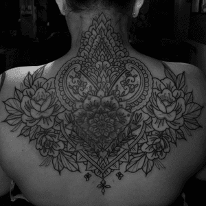 Cover up in progress. Existing tattoo is not by me. 