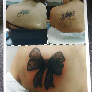 Ribbon cover up Tattoo