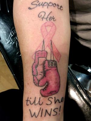 Boxing gloves Breast Cancer Ribbon