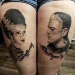 Healed gray scale (black and gray) Frankenstein portraits 