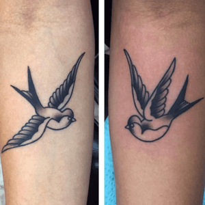 Pair of swallows done on some forearms. 