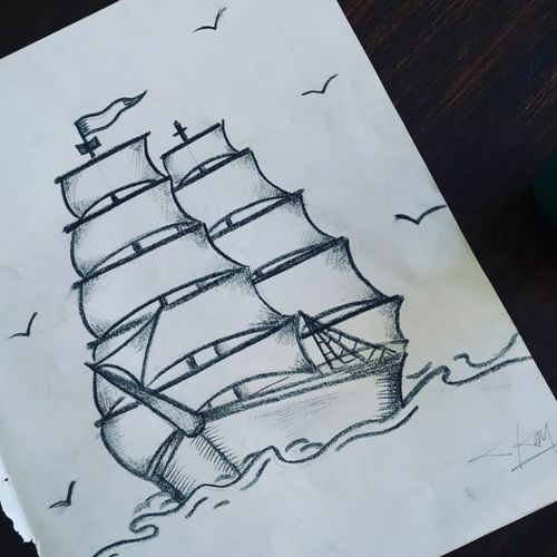 #ship #traditional #boceto #sketch #lapiz #argentina #bsas #barco #tattooart 