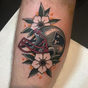 Patriots tattoo by Kyle MacKenzie #KyleMackenzie #NFL #SuperBowl #SuperBowl2019 #Rams #Patriots #football #footballtattoos #NFLtattoos #SuperBowltattoos