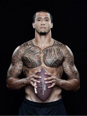 Tattoo by Colin Kaepernick #ColinKaepernick #NFL #SuperBowl #SuperBowl2019 #Rams #Patriots #football #footballtattoos #NFLtattoos #SuperBowltattoos