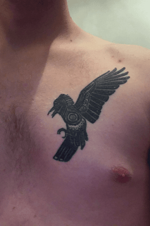 My first tattoo from when I was 15 years old. #raven  #raventattoo 