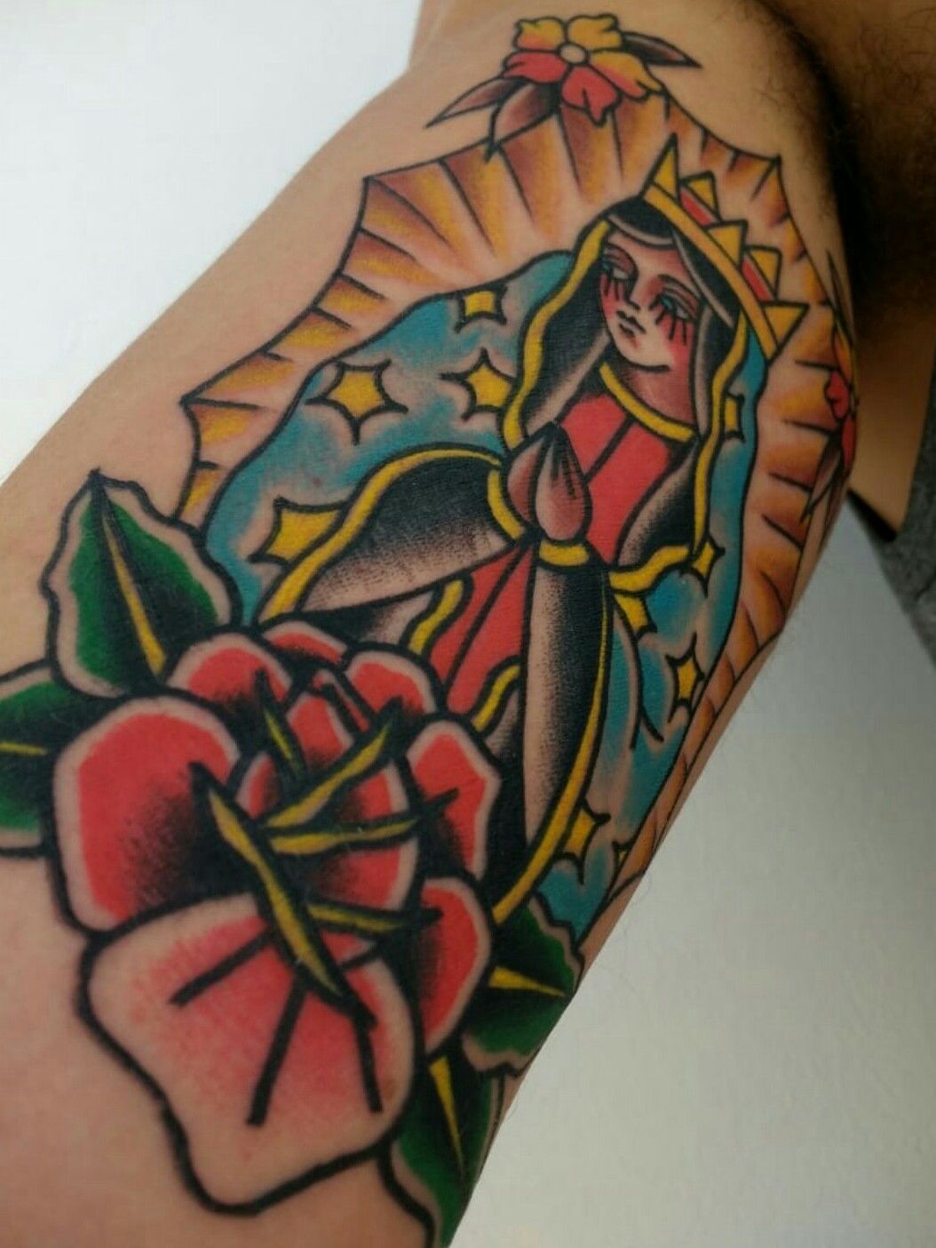 Tattoo uploaded by Mauro Donzino • #tradicionaltattoo #traditional  #OurLadyOfGuadalupe #virgendeguadalupe • Tattoodo