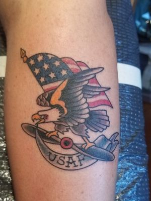 Traditional Sailor Jerry Flash USAF United States Air Force eagle American flag propeller 